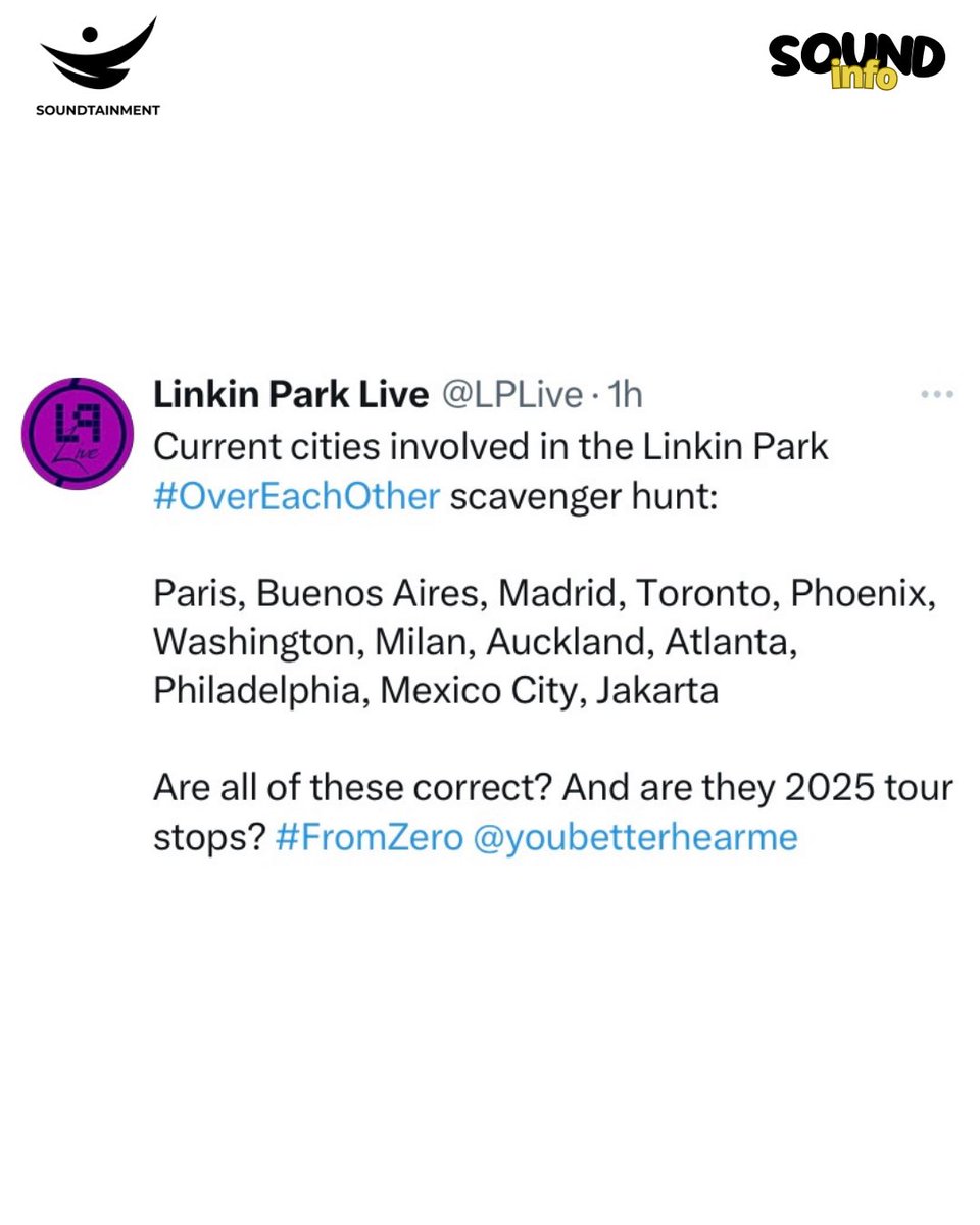 soundtainment's tweet photo. The waiting is coming to Indonesia!

@LPLive just informed current cities for their world tour in 2025. Jakarta becoming part of Linkin Park’s tour!

#soundtainment #soundinfo #linkinpark #emilyarmstrong #overeachother #jakarta https://t.co/vD7fG12Mpq