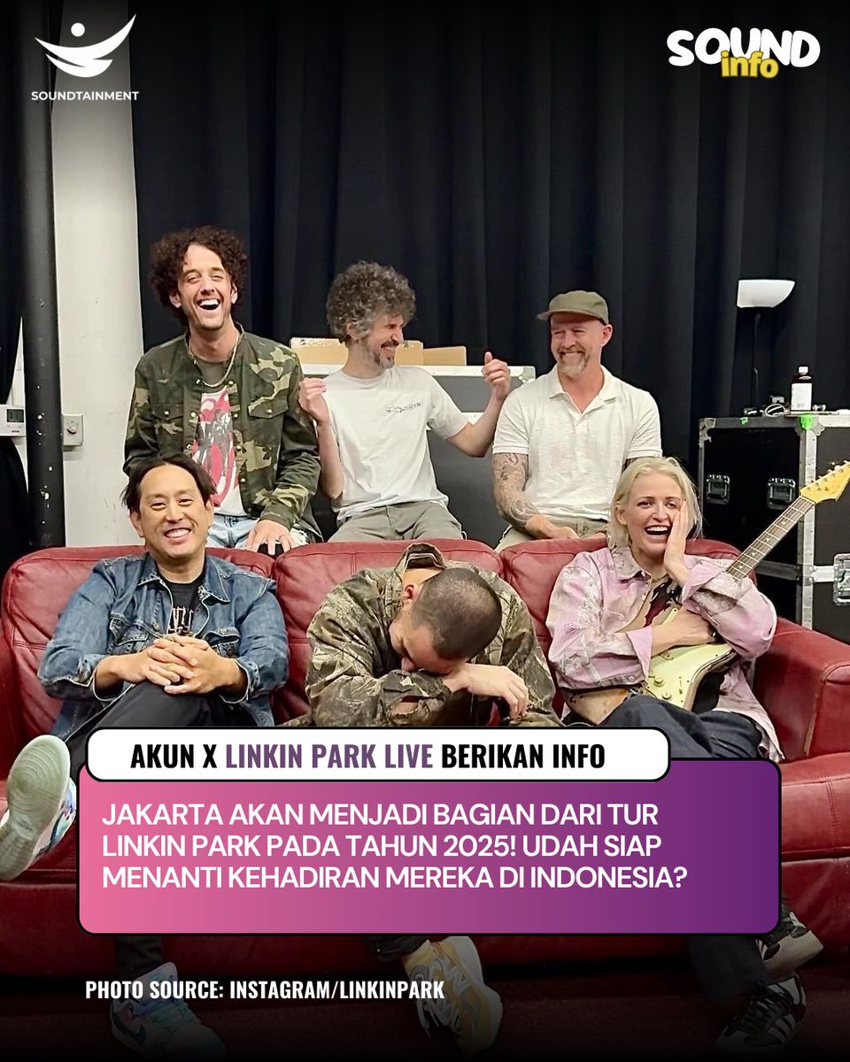 soundtainment's tweet photo. The waiting is coming to Indonesia!

@LPLive just informed current cities for their world tour in 2025. Jakarta becoming part of Linkin Park’s tour!

#soundtainment #soundinfo #linkinpark #emilyarmstrong #overeachother #jakarta https://t.co/vD7fG12Mpq