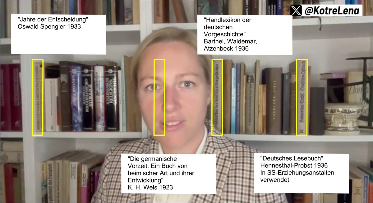 Mit SS-Literatur im #Bücherregal Linke ausspionieren wollen. Wenn es nicht so ernst wäre, könnte man daraus was für den <a href="/Der_Postillon/">Der Postillon 📯</a> oder <a href="/heuteshow/">ZDF heute-show</a> basteln! <a href="/RenateKuenast/">Renate Künast</a> <a href="/Ricarda_Lang/">Ricarda Lang</a> <a href="/polenz_r/">Ruprecht Polenz🇪🇺</a> Team <a href="/janboehm/">🚫⛔️jAaj Bä¶Ã¶l&&rma!nN 💩</a> Lust auf Suchspiel im Bücherregal. ;)