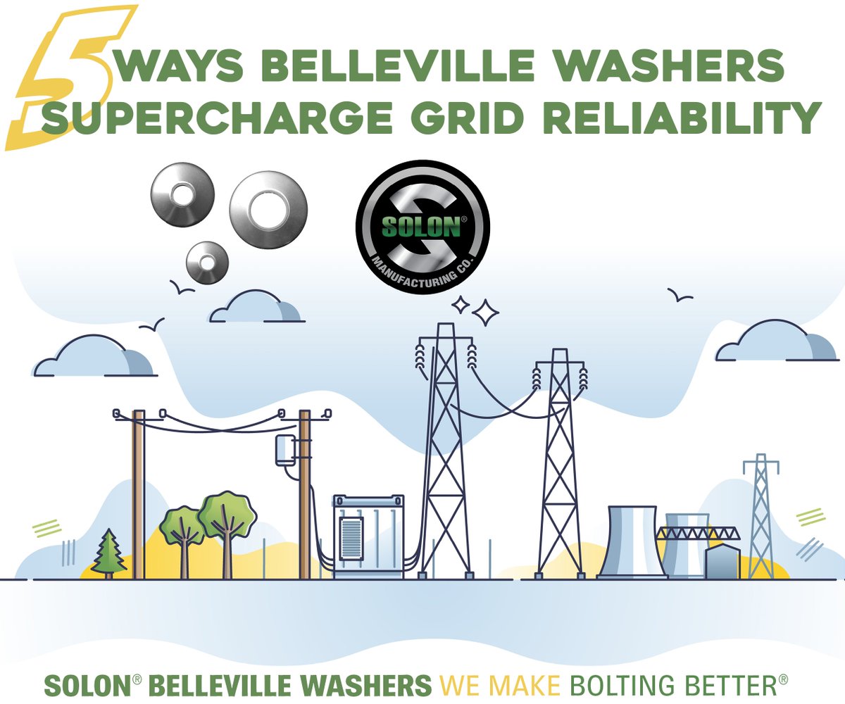 solonmfg's tweet image. Don&apos;t let loose connections &amp;amp; equipment failures disrupt operations. 5 ways Solon #Bellevillewashers enhance #electricalgrid equipment: bit.ly/4dUehHw
