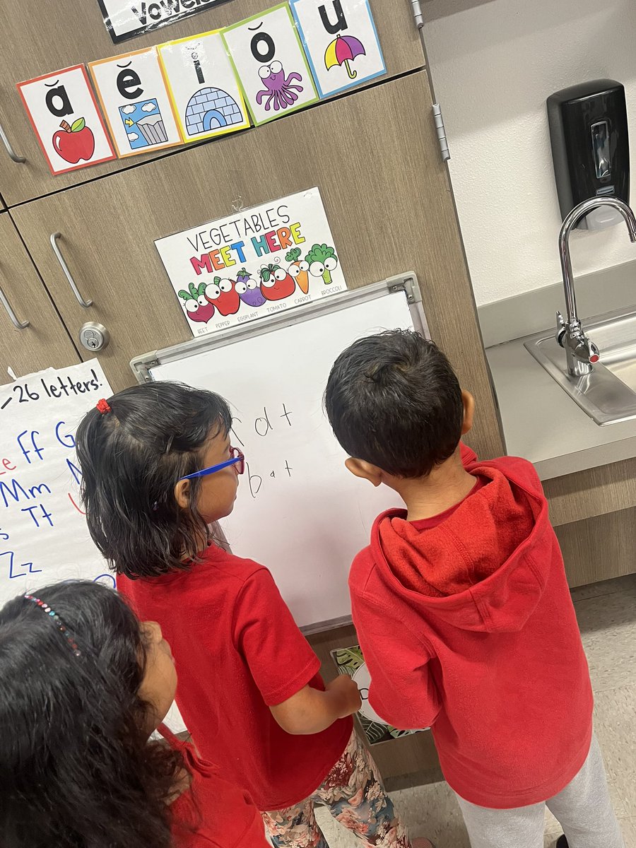 haleypradcliffe's tweet image. Kindergarteners worked on phonics in #verticalspaces . They read and wrote words from the -at word family. @pgliljedahl