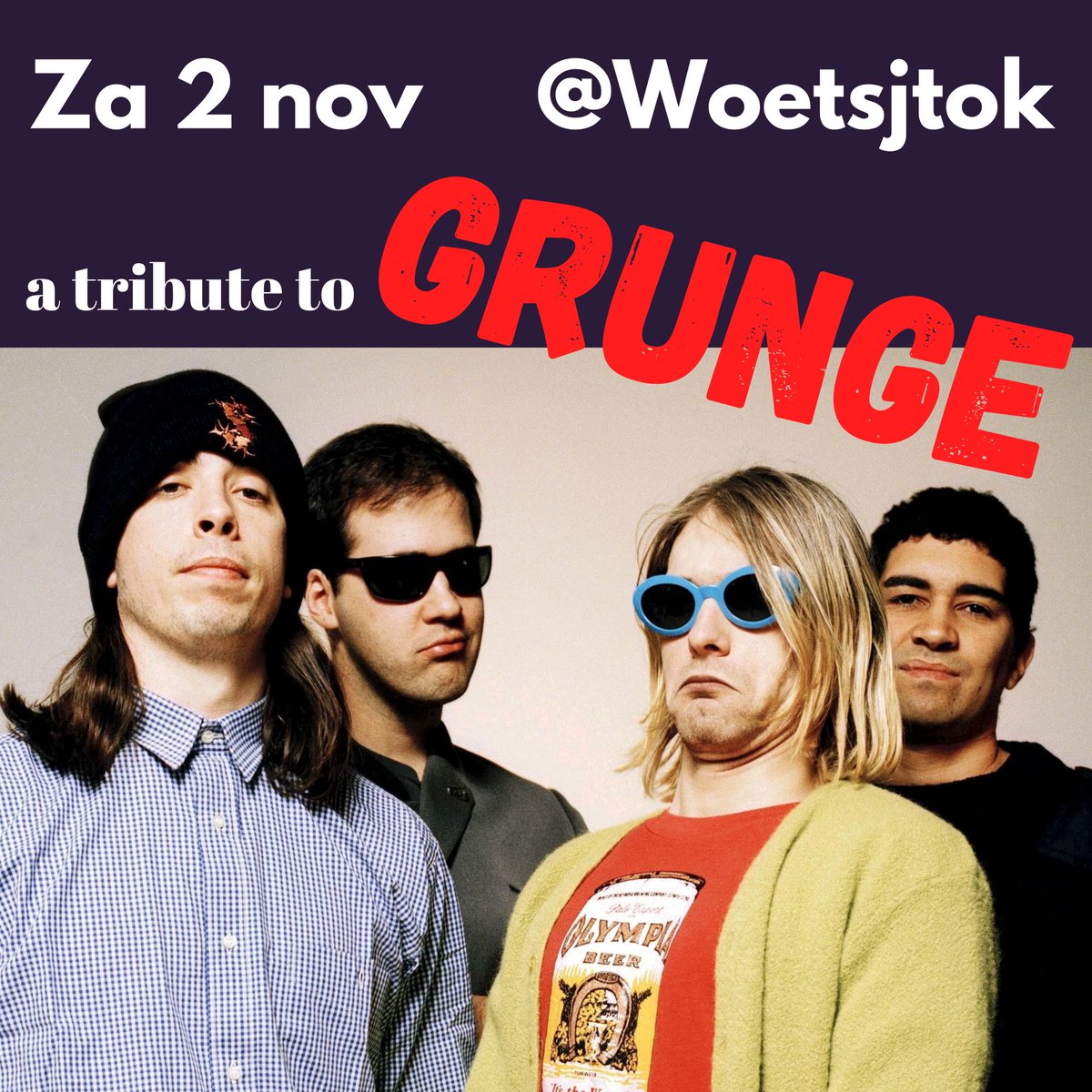 Woetsjtok's tweet photo. Surely Nirvana songs will be played Nov 2 at Woetsjtok!                      
Got your tickets yet??? 🎫🎫
https://t.co/ug5qhSJdzq

#nirvana #grungetribute #kurtcobain https://t.co/q04tz60Fok