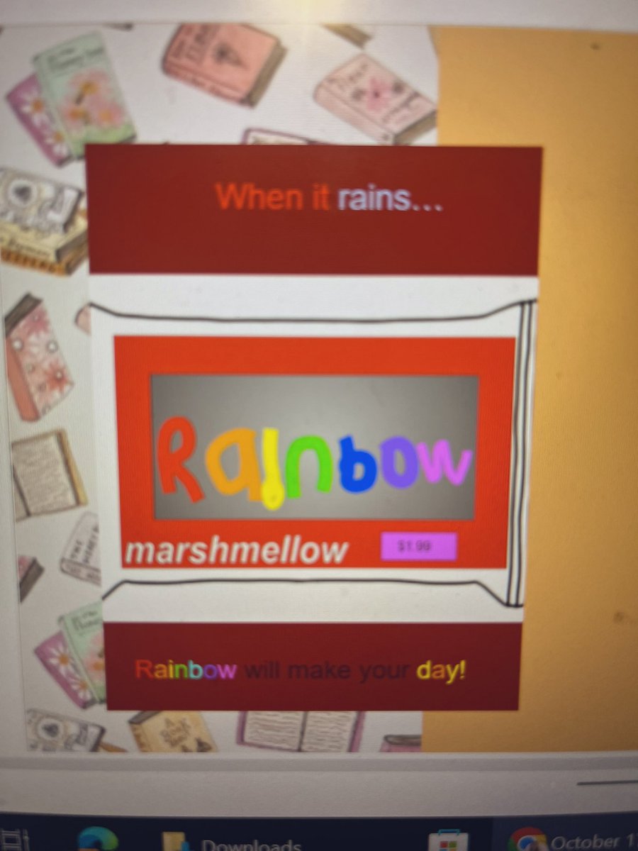 Over the past few weeks we learned how to use some tools in Google Slides! We practiced using these tools by designing an advertisement for a chocolate bar we created! Here are some of the best designs! (Voted on by students!)  #MarketingMasters🍫