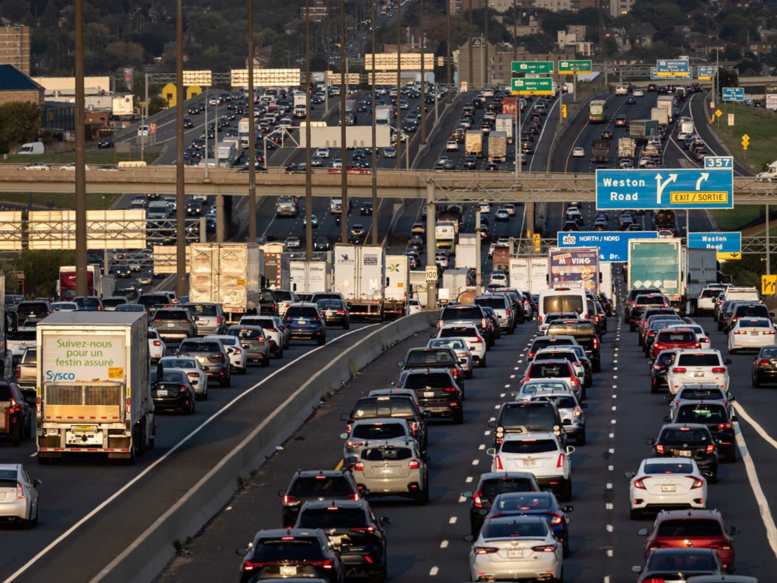 Seriously - where do you think all of these cars go? They end up on city streets. The more the region expands, the more congested the city gets. A problem as old as time. 

This is why sprawl stinks. It requires more highways. Highways act as funnels into urban destinations. And