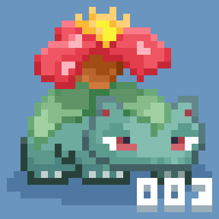 DenkuPixel's tweet photo. Dex Entry 003: Venusaur

#Pokemon #pixelart #pokemonfanart https://t.co/J1ttiknxxN