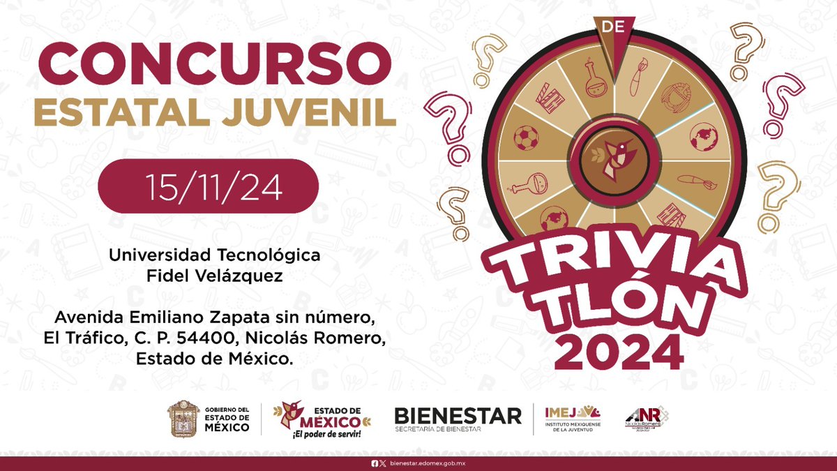 LicCbt's tweet photo. Participa en el Concurso Estatal Juvenil "Triviatlón 2024" 
Revisa la convocatoria en: https://t.co/ydG4Gy1QvI
¡No te quedes fuera! 👆 https://t.co/si3O6gfkTC