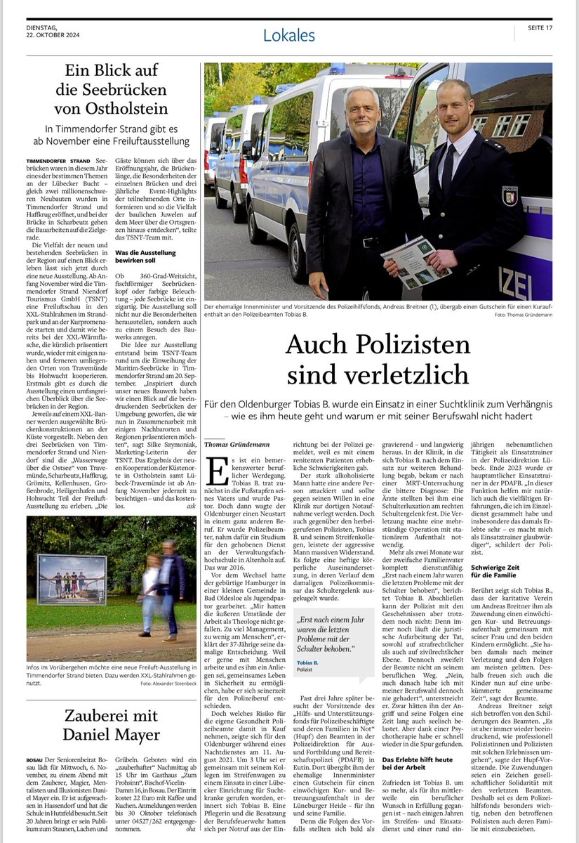 Ein studierter Theologe, der Polizeibeamter wird, schnell seine persönlichen Gewalterfahrungen macht und trotzdem seinen Job mag. Manches kann man sich nicht ausdenken. #keinegewalt #hilfefürdiehelfer
hupf-sh.de