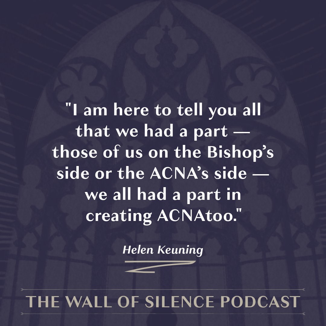 PostCnsumrChris's tweet photo. The Wall of Silence podcast returns this Thursday with part 1 of Helen's story, "Why I Resigned," an insider's account of dealing with church abuse in the Diocese of the Upper @midwest and @The_ACNA. The @ACNAtoo story continues. https://t.co/8XDs8Wnx3T