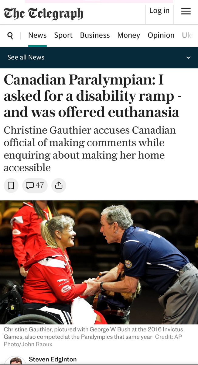 GrayConnolly's tweet photo. Euthanasia is one of those issues where those who warned against it did not make the slippery slope steep enough … the war veteran in Canada offered euthanasia when she needed her house modified https://t.co/dPOevUbUoV