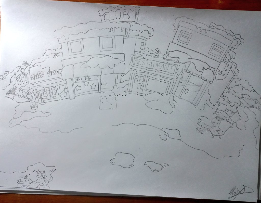 thatmaxsguy's tweet photo. quick sketch of a familiar town https://t.co/cE6zqwadA6