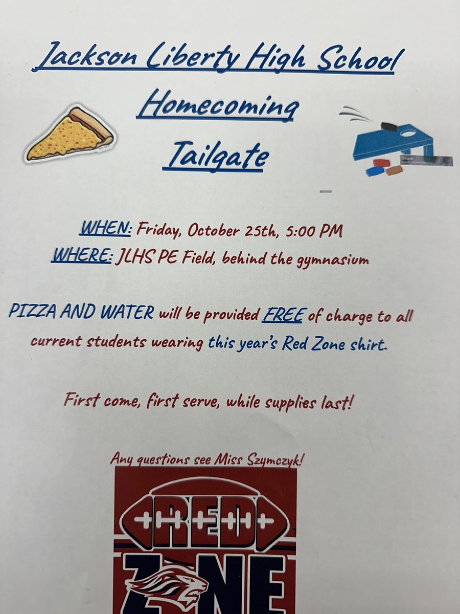 FRIDAY IS OUR JLHS 2025 HOMECOMING FOOTBALL GAME🏈🎉 it is a PINK OUT 🩷🩷 read the flyer below for our special pregame TAILGATE that will start at 5PM