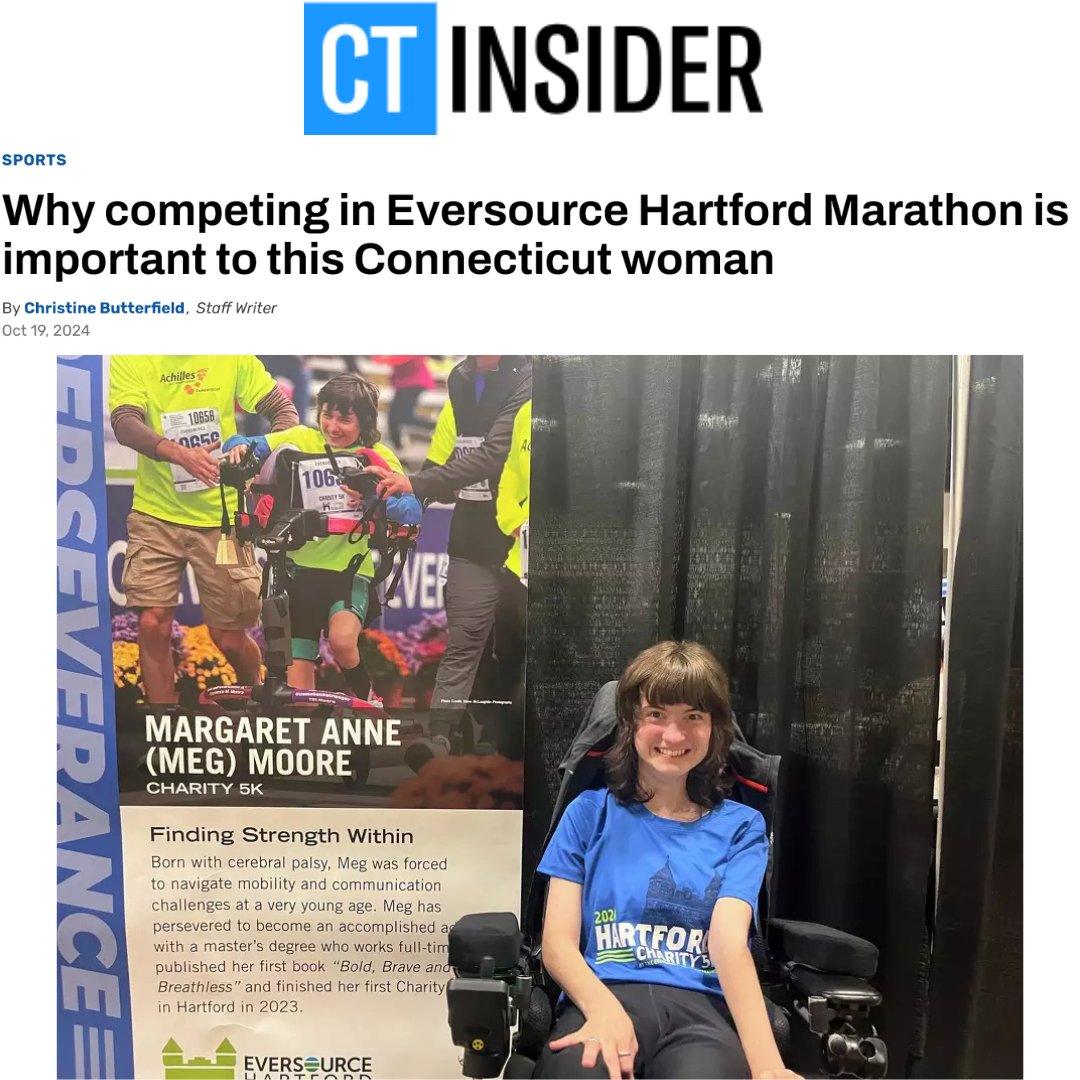 WoodhallPress's tweet photo. @insider_ct feature on @mooreofawriter, #bestselling #disability #memoir BOLD BRAVE & BREATHLESS & participation in #RunHMF Charity 5K as @AchillesCT #disabledrunner/@RunHMF #featuredathlete
https://t.co/vUxDLSfxt6
Meg's #book https://t.co/jHp11X8BLG
#GoAchilles #author #mustread https://t.co/lT3JnzpqLv