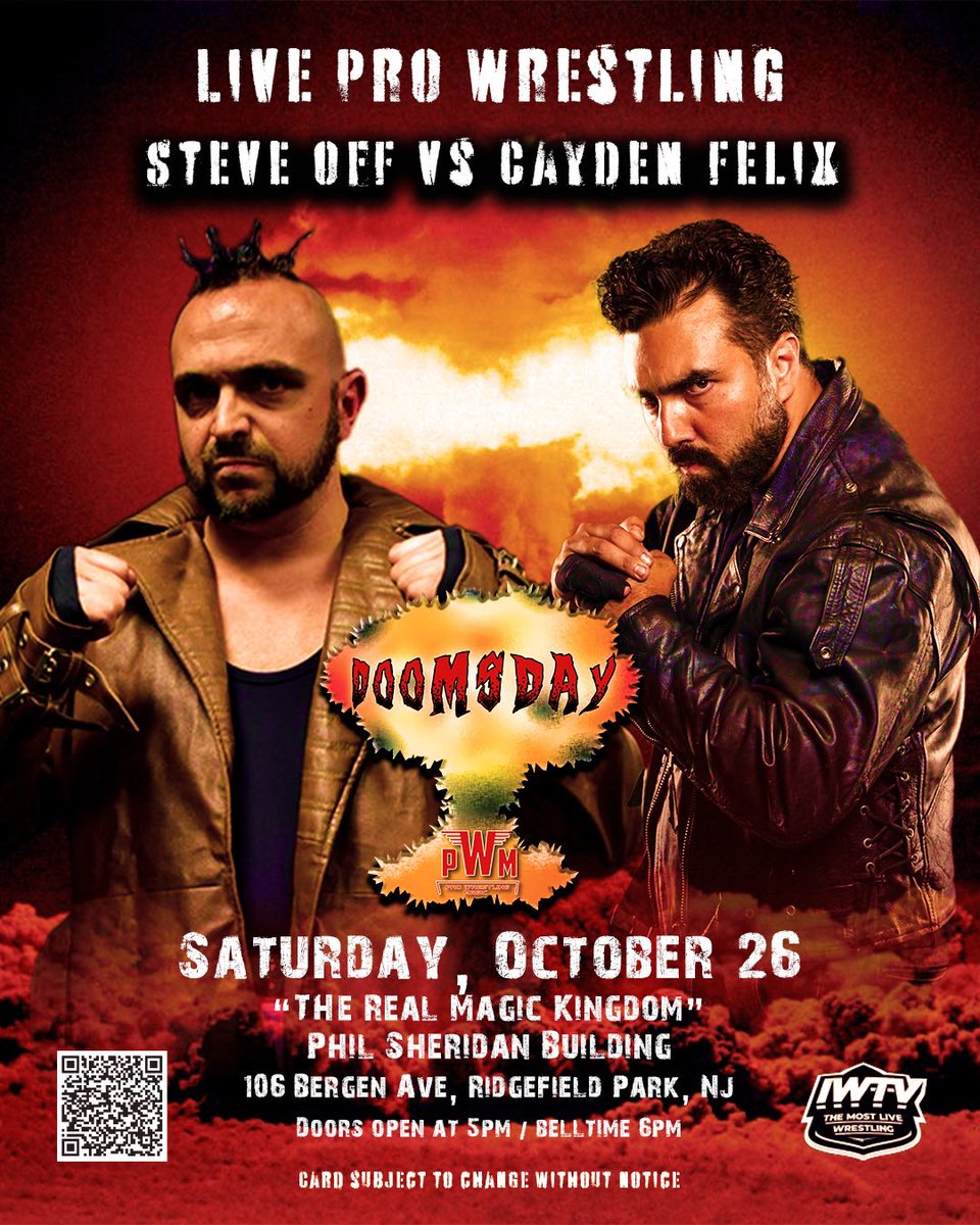 IHateSteveOff's tweet photo. Lights Off on the pride of Canadian Indie Pro Wrestling and then a costume contest? How do we even have any tickets left?!
Let’s Change That, eh? 😝🤘
https://t.co/3YA5G15f8P
Or stream @indiewrestling
Promo Code: Magic
#Doomsday
#ItsAnOffWorld
#LightsOff
#ThisIsMagic https://t.co/IKxUoTMzEH