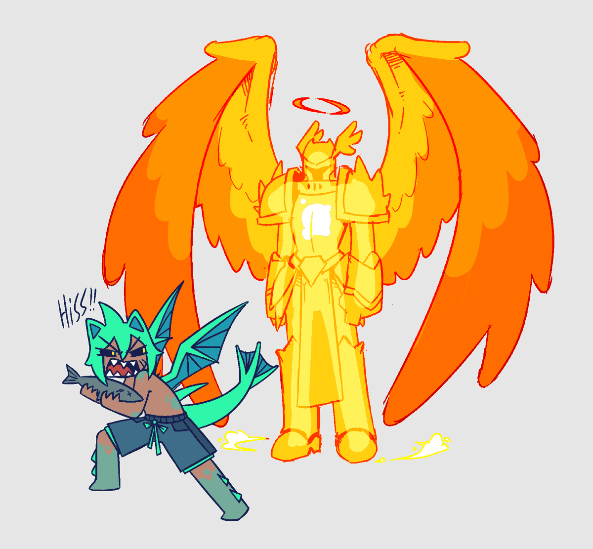 ArtNekuz's tweet photo. Duke Fishron and the Terrarian.
#terraria #gijinka https://t.co/yDW8KvENLl