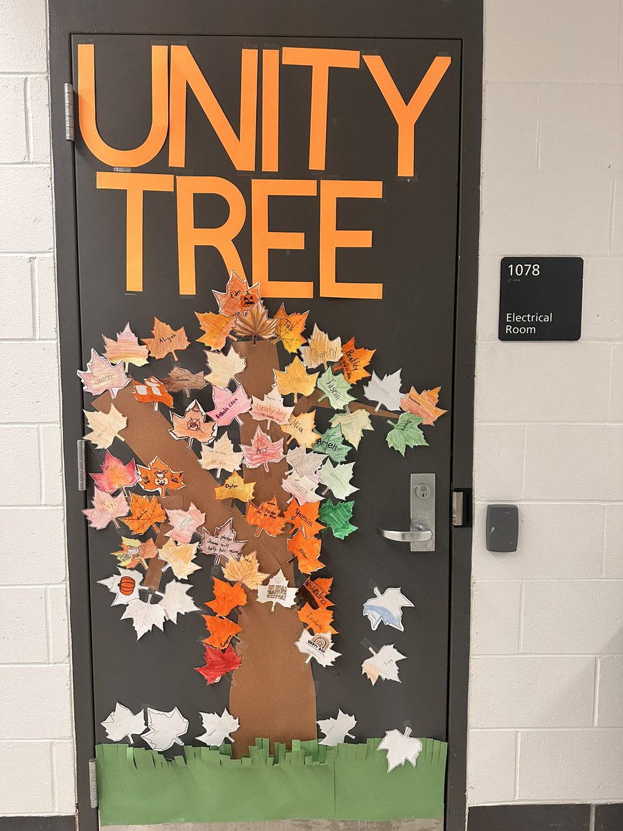 Our Unity Tree. Several classes combined our leaves and decorated a door in the hall. <a href="/LBMSthree/">Chris Volpe</a> <a href="/LBPSMaiello/">Kristen Maiello</a> <a href="/mfornicola1/">Marissa Fornicola</a>