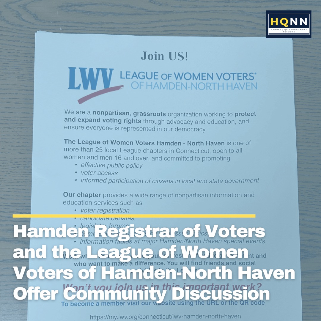 The Hamden Registrar of Voters and the League of Women Voters of Hamden-North Haven hosted a coffee hour event on Oct. 19 at the Miller Memorial Library.

Written by Samantha Nunez

Click the link in the bio to read full story