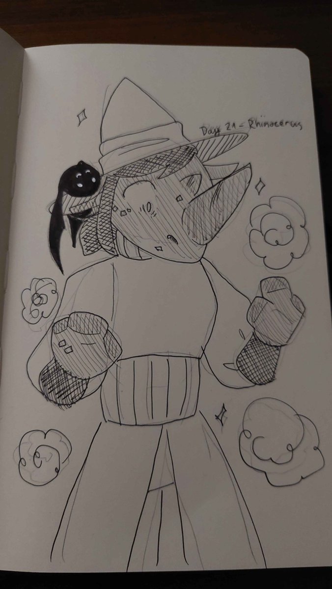 Mat0s0's tweet photo. day 21 of #inktober2024! Today's prompt: Rhinocerus! https://t.co/yGzud7JyPj