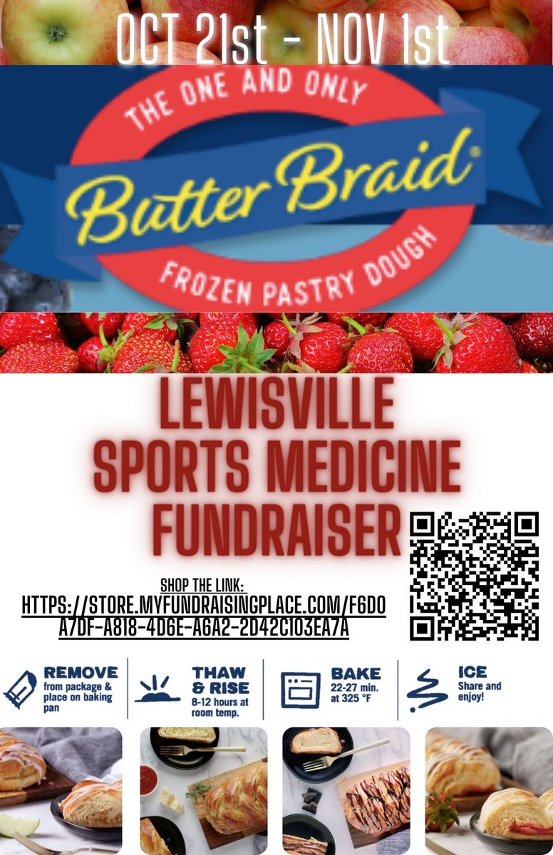 The holidays are right around the corner! 
Let the LHS Sports Med Team help you out!

Snag you some Butter Braid to knock out holiday breakfast &amp; dessert &amp; sides ALL IN 1 STOP SHOPPING! 
All donations &amp; purchases go to help our program with needed expenses
store.myfundraisingplace.com/f6d0a7df-a818-…