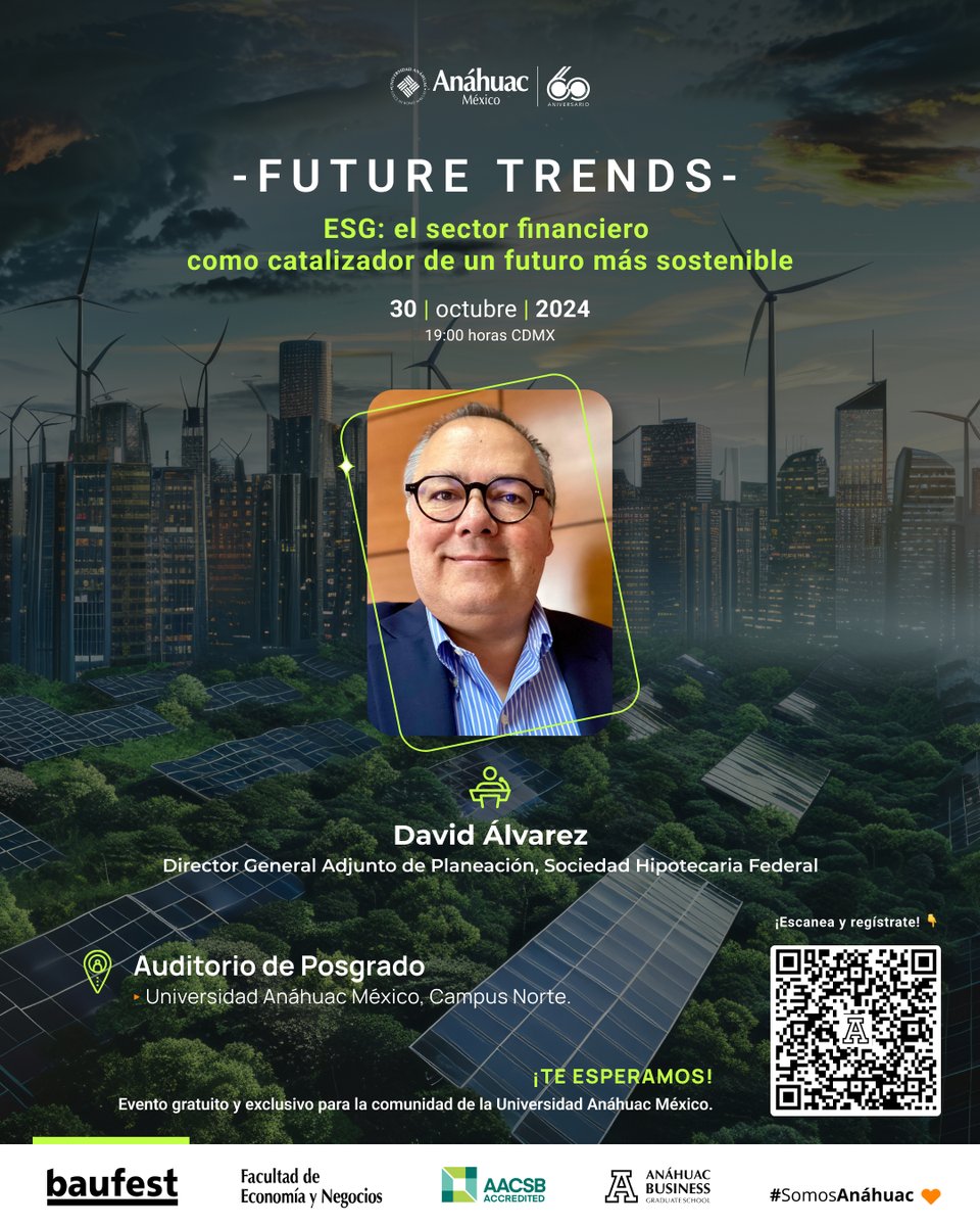 En este #FutureTrends 🌱, no puedes perder la oportunidad de aprender de David Álvarez, Director General Adjunto de Planeación en la Sociedad Hipotecaria Federal. 

¡Regístrate! 👇
bit.ly/3XD13bZ