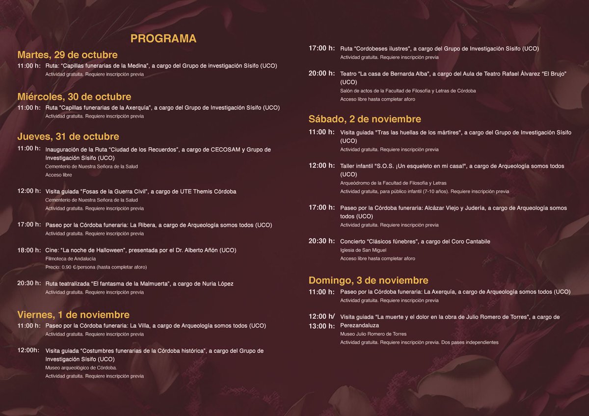 Aula de Teatro UCO (@ucoteatro) on Twitter photo El próximo día 𝟭 𝗱𝗲 𝗻𝗼𝘃𝗶𝗲𝗺𝗯𝗿𝗲 representamos 𝗟𝗮 𝗰𝗮𝘀𝗮 𝗱𝗲 𝗕𝗲𝗿𝗻𝗮𝗿𝗱𝗮 𝗔𝗹𝗯𝗮 como parte del programa 𝑰𝑵 𝑴𝑬𝑴𝑶𝑹𝑰𝑨𝑴, 𝑰𝑰 𝑱𝒐𝒓𝒏𝒂𝒅𝒂𝒔 𝒅𝒆 𝑪𝒖𝒍𝒕𝒖𝒓𝒂 𝑭𝒖𝒏𝒆𝒓𝒂𝒓𝒊𝒂 𝒆𝒏 𝑨𝒏𝒅𝒂𝒍𝒖𝒄í𝒂 que organiza <a href="/arqueocordoba/">Arqueo Córdoba</a>.
➕info en la foto! El próximo día 𝟭 𝗱𝗲 𝗻𝗼𝘃𝗶𝗲𝗺𝗯𝗿𝗲 representamos 𝗟𝗮 𝗰𝗮𝘀𝗮 𝗱𝗲 𝗕𝗲𝗿𝗻𝗮𝗿𝗱𝗮 𝗔𝗹𝗯𝗮 como parte del programa 𝑰𝑵 𝑴𝑬𝑴𝑶𝑹𝑰𝑨𝑴, 𝑰𝑰 𝑱𝒐𝒓𝒏𝒂𝒅𝒂𝒔 𝒅𝒆 𝑪𝒖𝒍𝒕𝒖𝒓𝒂 𝑭𝒖𝒏𝒆𝒓𝒂𝒓𝒊𝒂 𝒆𝒏 𝑨𝒏𝒅𝒂𝒍𝒖𝒄í𝒂 que organiza <a href="/arqueocordoba/">Arqueo Córdoba</a>.
➕info en la foto!