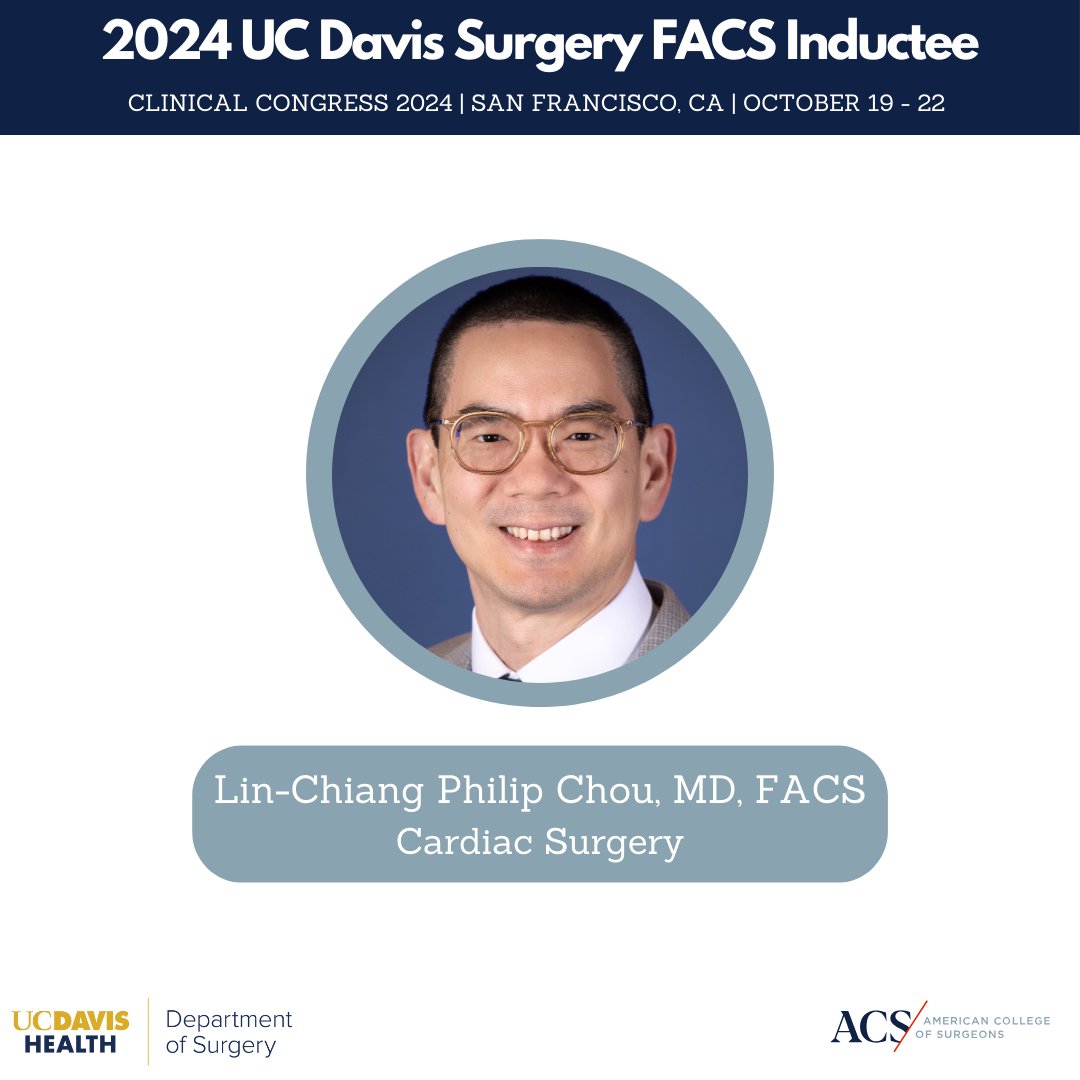 Huge congratulations to Dr. Chou, our eighth inductee this year to the Fellowship of American College of Surgeons!🎉 <a href="/AmCollSurgeons/">American College of Surgeons</a> #ACSCC24