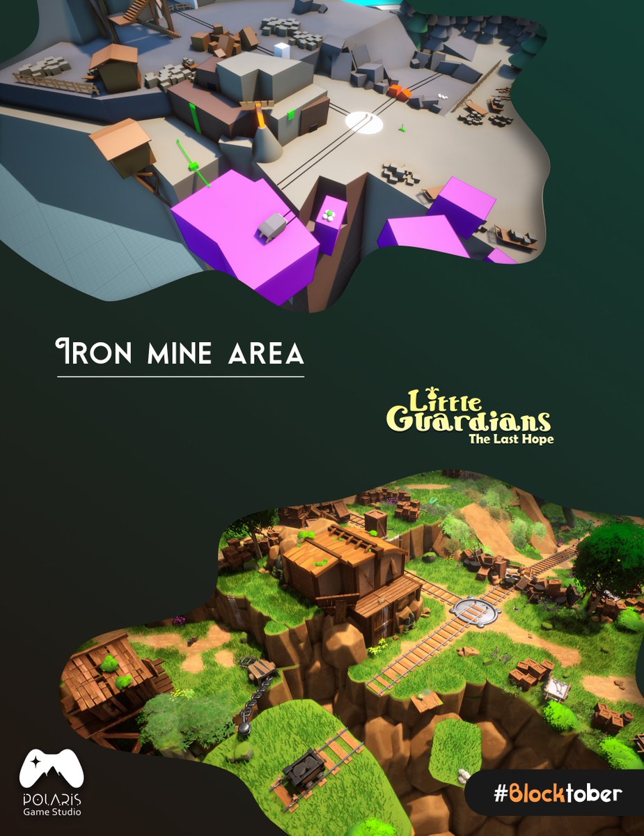 Reza__Phoenix's tweet photo. Hello again! This is my third post for #Blocktober. In the first two images, you can see the final section of a level I designed, depicting an iron mine. As one of the first puzzle stages, it challenges players while driving the narrative. https://t.co/DE4Y0FEjqA