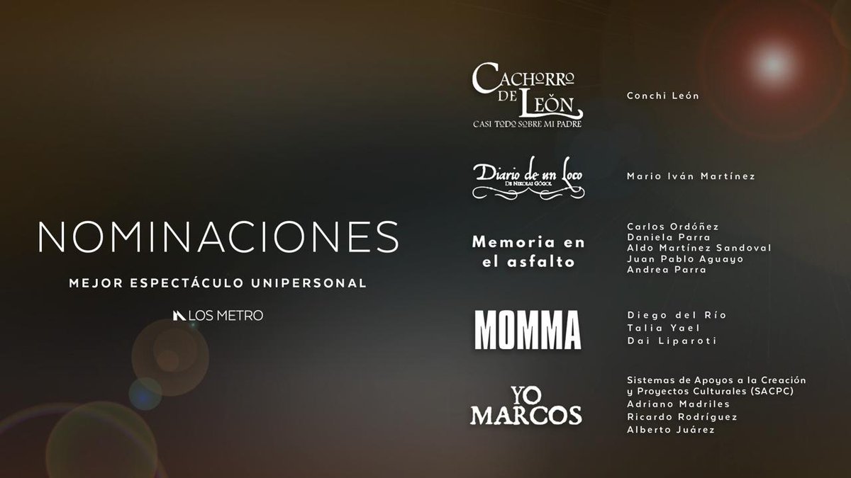 elae_mx's tweet photo. #DocentesEnAcción | Felicitamos a nuestra querida Daniela Parra, secretaria académica, y a todo el equipo de la puesta en escena «Memoria en el asfalto» por su nominación @losmetromx. ¡Mucha suerte y que sigan los éxitos! #TalentoELAE 

📸 Arturo Torres/ @purodramamx https://t.co/uSCtmhoe6k
