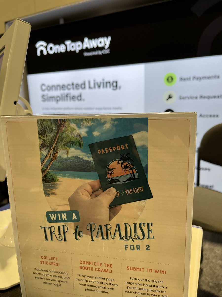 CSCServiceWork's tweet image. We are live at #NMHC #OPTECH2024! Stop by booth #126 to learn more about our resident engagement app and to collect a sticker for the “Passport to Paradise” contest for a chance to win a dream vacation!