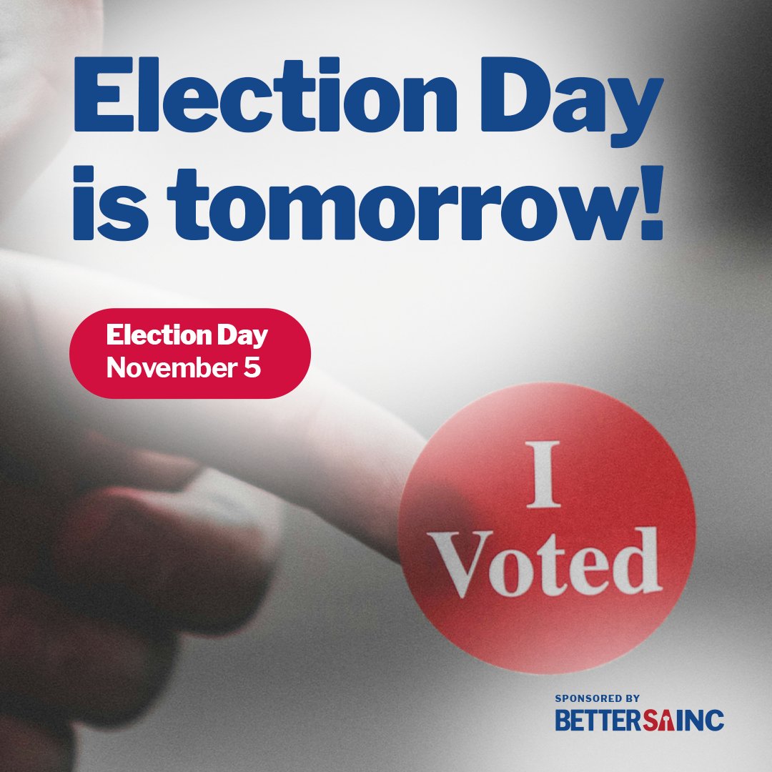 Tomorrow is Election Day! Vote for a Better SA and support Charter Amendment C to give our city council the power to secure top talent for the city manager role. #Vote #BetterSA