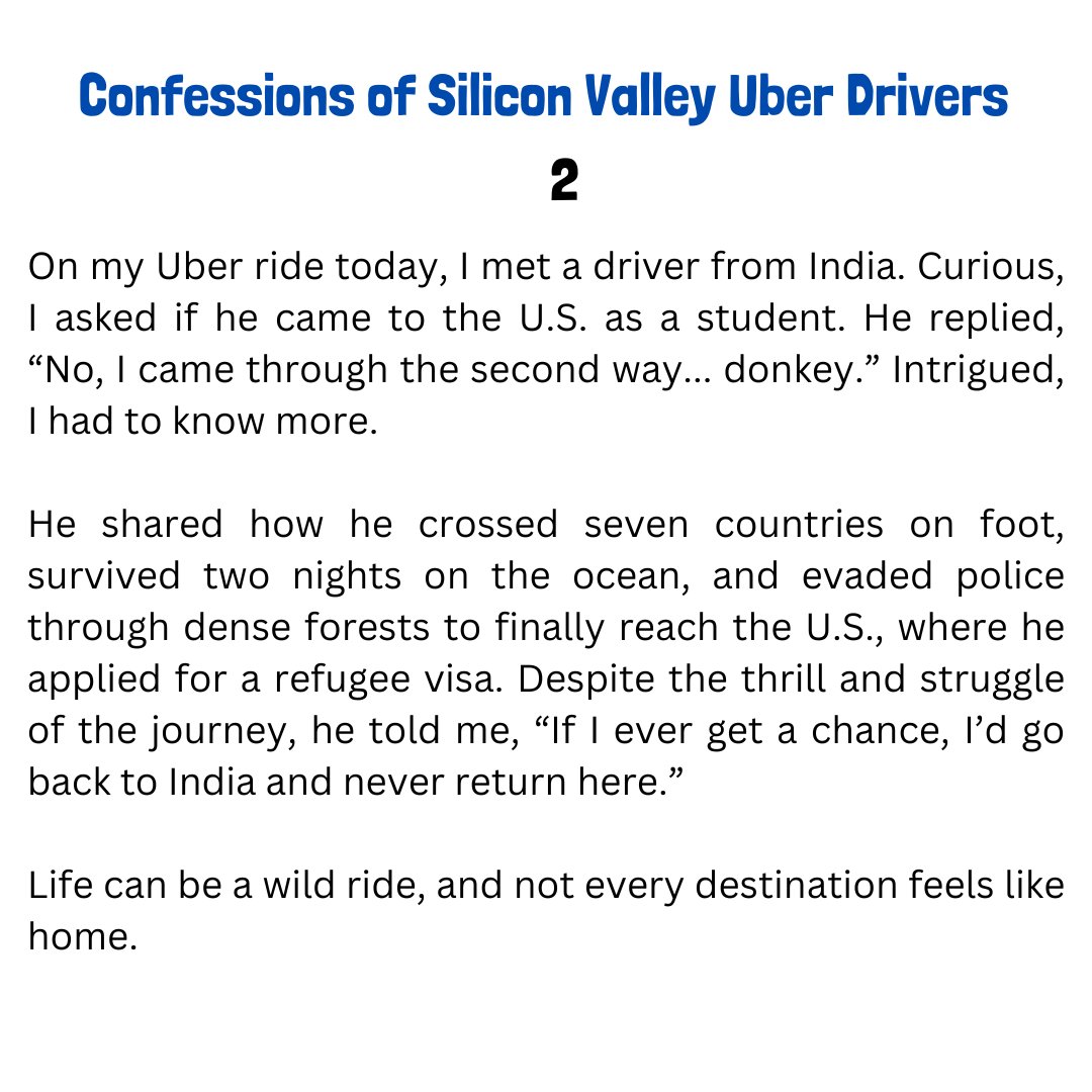 parshu_shaurya's tweet photo. #ImmigrantStories #SiliconValley #UberLife #IndiaToAmerica #Resilience #LifeLesson https://t.co/fW5NahC7SZ