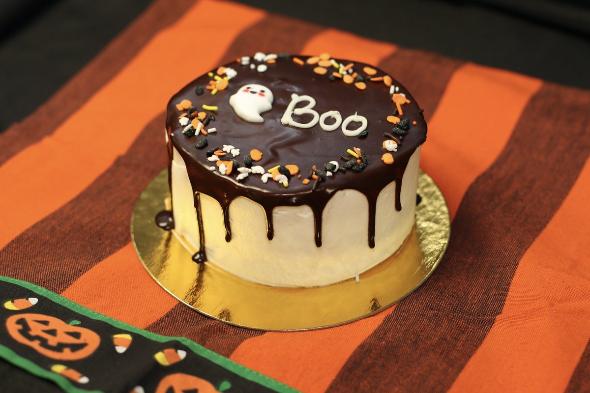 Halloween Celebrate Cake - Yellow sponge cake rolled in chocolate mousse and whipped cream, topped with dark chocolate and candy non-pareil.

Available October 25th through October 31st.  Preorder yours here: 
cart.tasteofscandinavia.com/view/66134