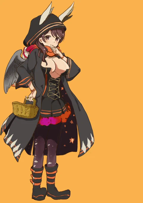 #雁淵孝美生誕祭2024 #w_witchはいふりミーナのアクスタのハロウィン衣装が可愛かったので孝美おねえちゃんにも着せてみました 