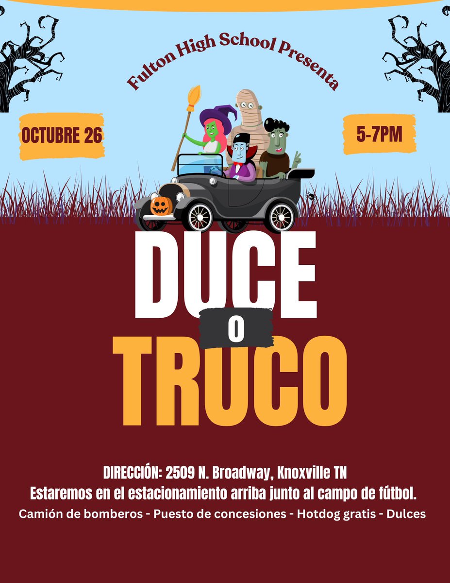It’s not too late to get your costumes and/or trunks ready for Trunk or Treat hosted by Fulton this Saturday from 5-7pm! We cannot wait to see you there!!