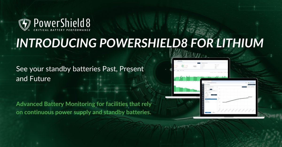PowerShieldLtd's tweet image. Visibility &amp;amp; control over your Lithium batteries just got better. Learn how PowerShield8 for Lithium offers advanced monitoring and reporting: hubs.ly/Q02S59340

#PowerShield #PowerShield8forLithium #Lithiumbatteries #Lithiumbatterymonitoring #batterymonitoring