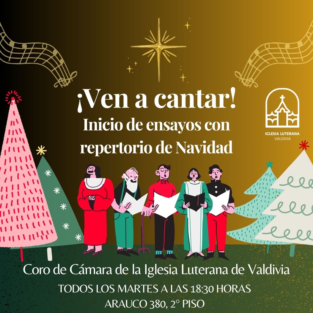 Mañana comienzan los ensayos con repertorio de Navidad! Todos invitados a sumarse al Coro de Cámara dirigido por Andrea Báez para aprender e interpretar colectivamente bellos villancicos, seas miembro de la iglesia o no, y creas que no sabes cantar 🌟

#valdivia #valdiviacl #coro