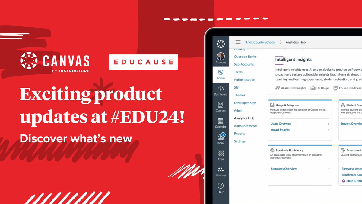 Instructure's tweet image. Exciting updates at #EDU24! 🎉 We're sharing what we've been working on since #INSTCon24, with updates across Instructure's products:

🚀 Enhancing workflows.
📚 Transforming learning.
💻 Boosting edtech. 
✏️ Supporting lifelong learning.

👉 Read more: bit.ly/48dG3xv