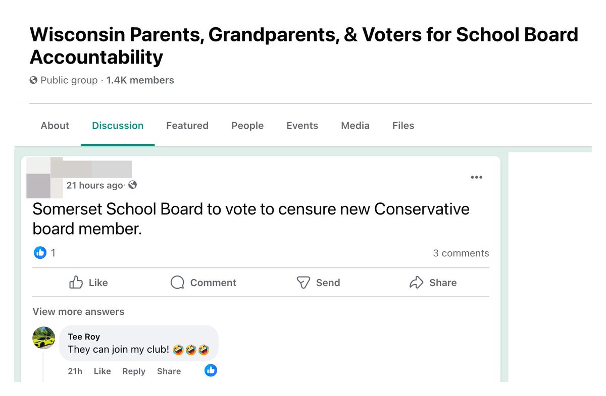 jnorcr's tweet photo. Public school supporters in #Waukesha County learned about this agenda item when they saw a GOP-backed school board member from #MertonWI comment on a post about it on the page of a right wing group on Facebook.
#Wisconsin
6/7 https://t.co/eLkKLUl6KE