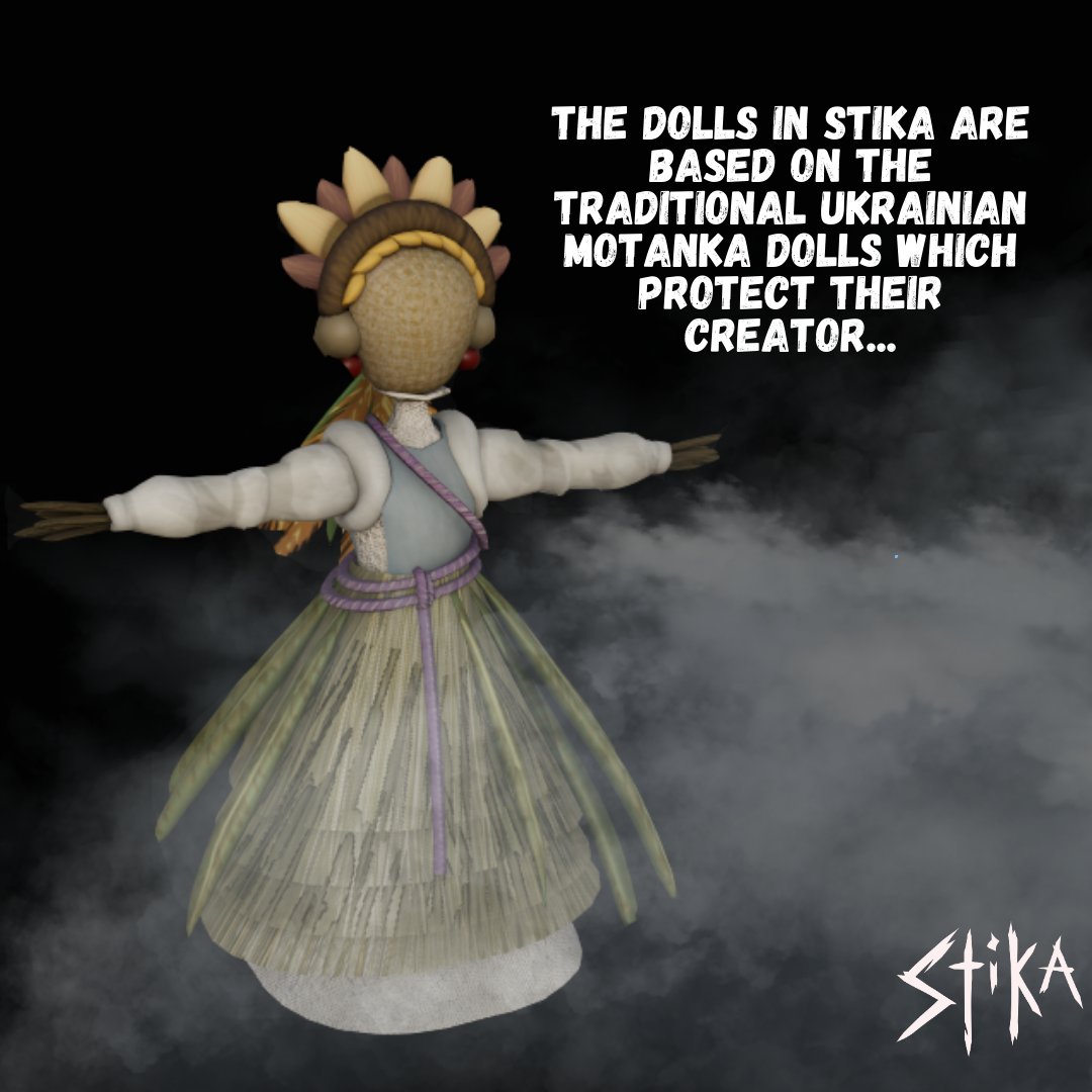 StikatheGame's tweet photo. Motanka dolls are a beautiful, ancient Ukrainian tradition. These Ukrainian dolls protect those who make them and are a talisman of destiny. The word "Motanka" comes from "Motaty" which means, "to wind".

#IndieGames #Horrorgames #IndieDev #UkrainianFolklore #enchantmentunleashed https://t.co/rUK2LKcIum