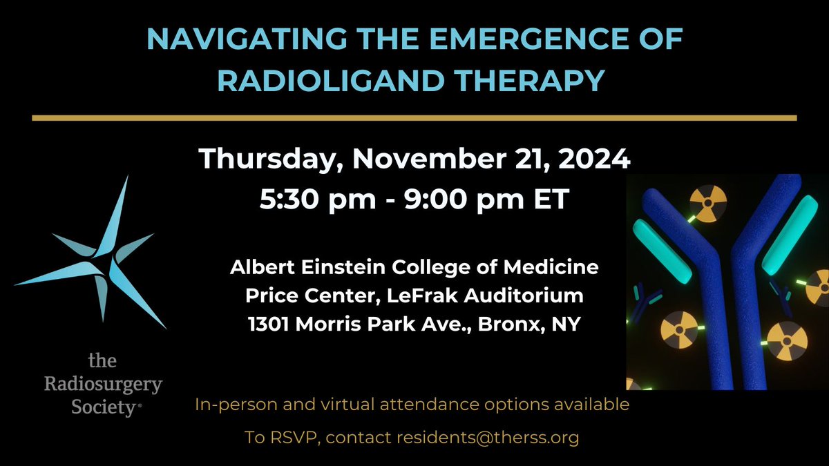 the Radiosurgery Society (@the_rss) on Twitter photo Join us on 11/21 for "Navigating the Emergence of Radioligand Therapy", a Residents debate, discussion & networking event from 5:30-9:00 PM ET -- RSVP to residents@therss.org -- In-person & virtual attendance options available. therss.org/events/navigat… Join us on 11/21 for "Navigating the Emergence of Radioligand Therapy", a Residents debate, discussion & networking event from 5:30-9:00 PM ET -- RSVP to residents@therss.org -- In-person & virtual attendance options available. therss.org/events/navigat…