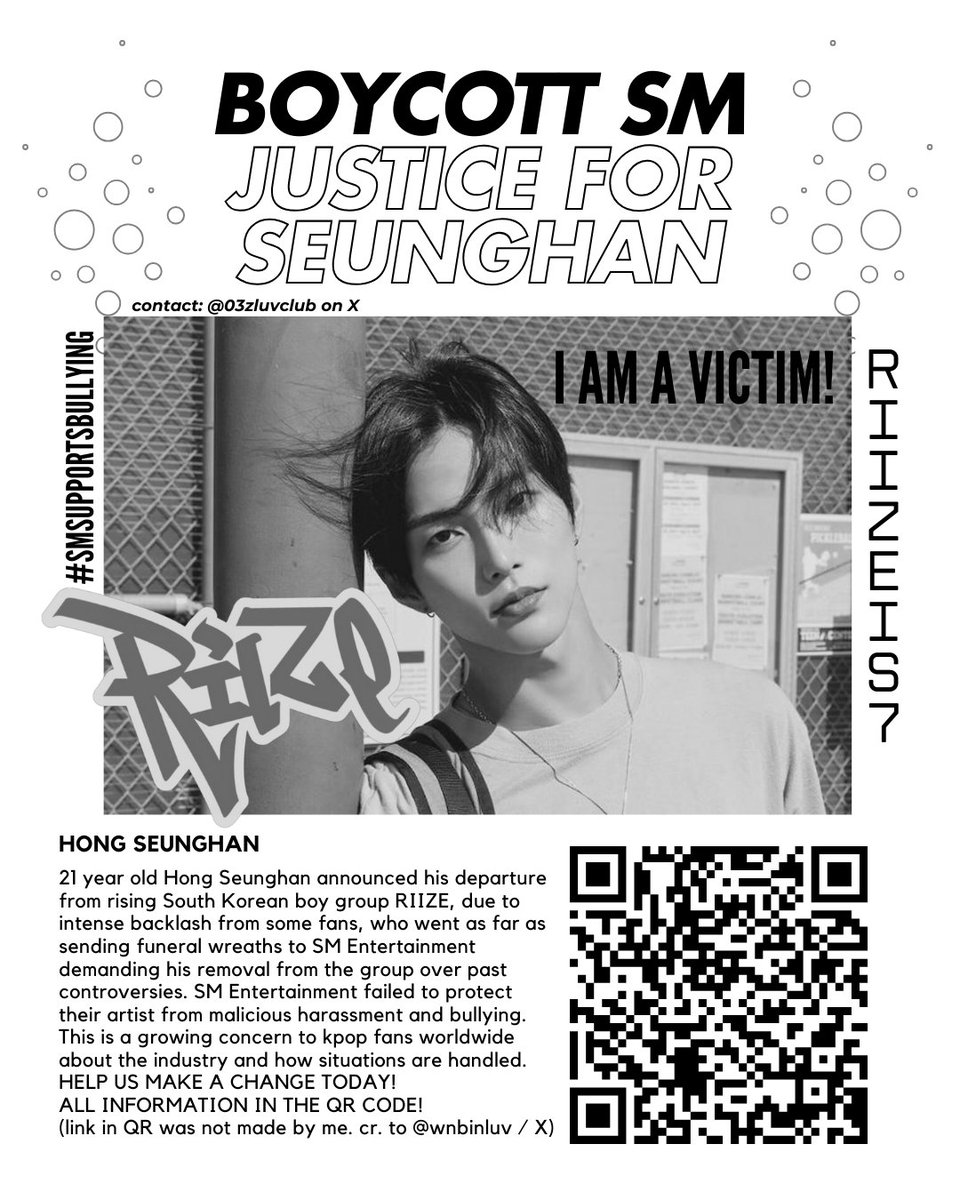 AeriesBubble's tweet photo. EXOLs , this is not about #EXO, but please let's support #RIIZE's fandom BRIIZE, who are going through a difficult time right now. As you must know, SM didn't protect him... please help us boycott
#UnfollowRIIZE #BringBackRIl7E
#AlwaysWithSeunghan
#승한아_겁먹지마_우리가있잖아 https://t.co/hPR9VQInSe