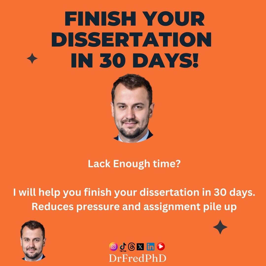 DrFred_PhD's tweet image. Lack time to finish your #Dissertation? I’ve got a 30-day plan to help you complete it without the stress. Let’s reduce the pressure and keep your #academic goals on track! #DissertationCoach #PhD #gradschool #FinishStrong #DrFredPhD