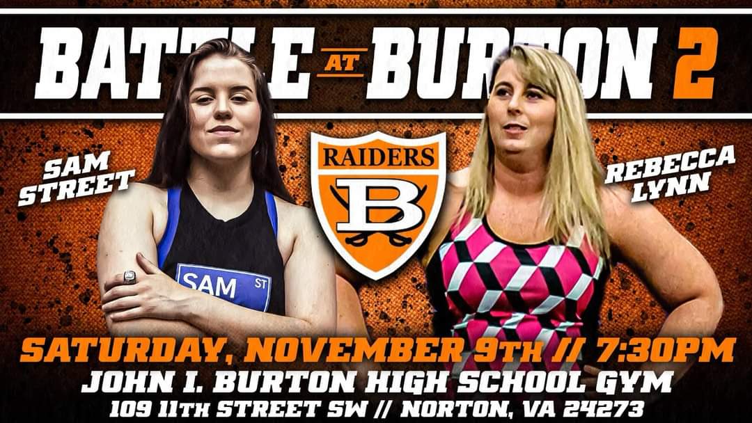 TheRebaLynn's tweet photo. 🚨 🚨 MATCH ANNOUNCEMENT 🚨 

What will happen when these two women collide for the first time ever? You'll have to be at Battle at Burton 2 in Norton, Virginia on November 9th, 2024 to find out!! https://t.co/n8DvBP3iCr