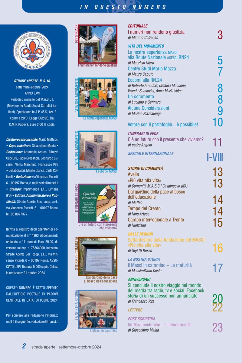 È online, sul sito del #MASCI, il nuovo numero di Strade Aperte (settembre-ottobre 2024)!

Buona lettura!
⬇️⬇️⬇️⬇️⬇️⚜️☘️
masci.it/website/wp-con…