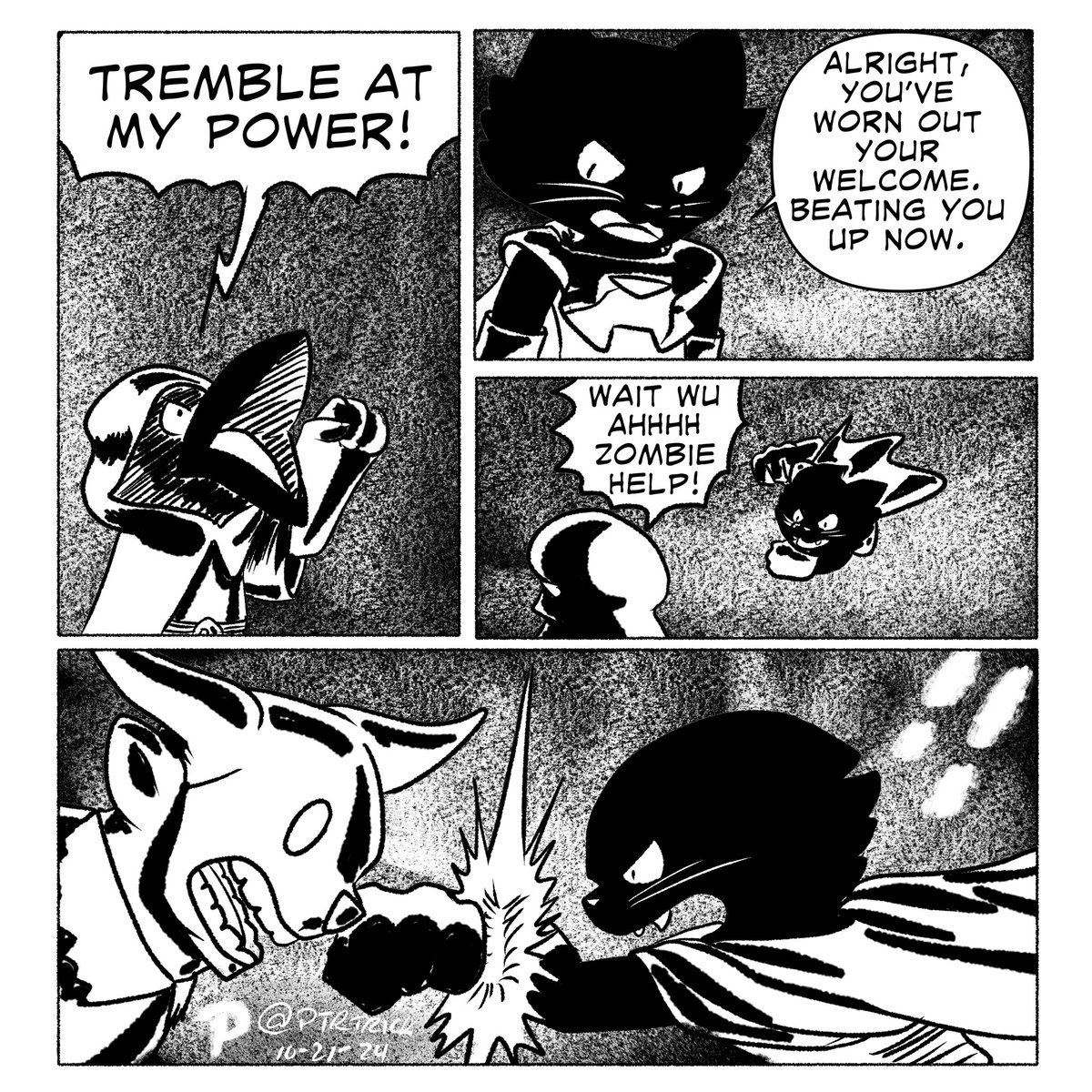 PTRTrick's tweet photo. Inktober 2024 Day 21 Mighty River Strip 21
#inktober #inktober2024 #ink #digitalart #digitaldrawing #digital #art #illustration #drawing #blackcat #black #cat #superhero #super #hero #comic #webcomic https://t.co/P9wYjle4a7