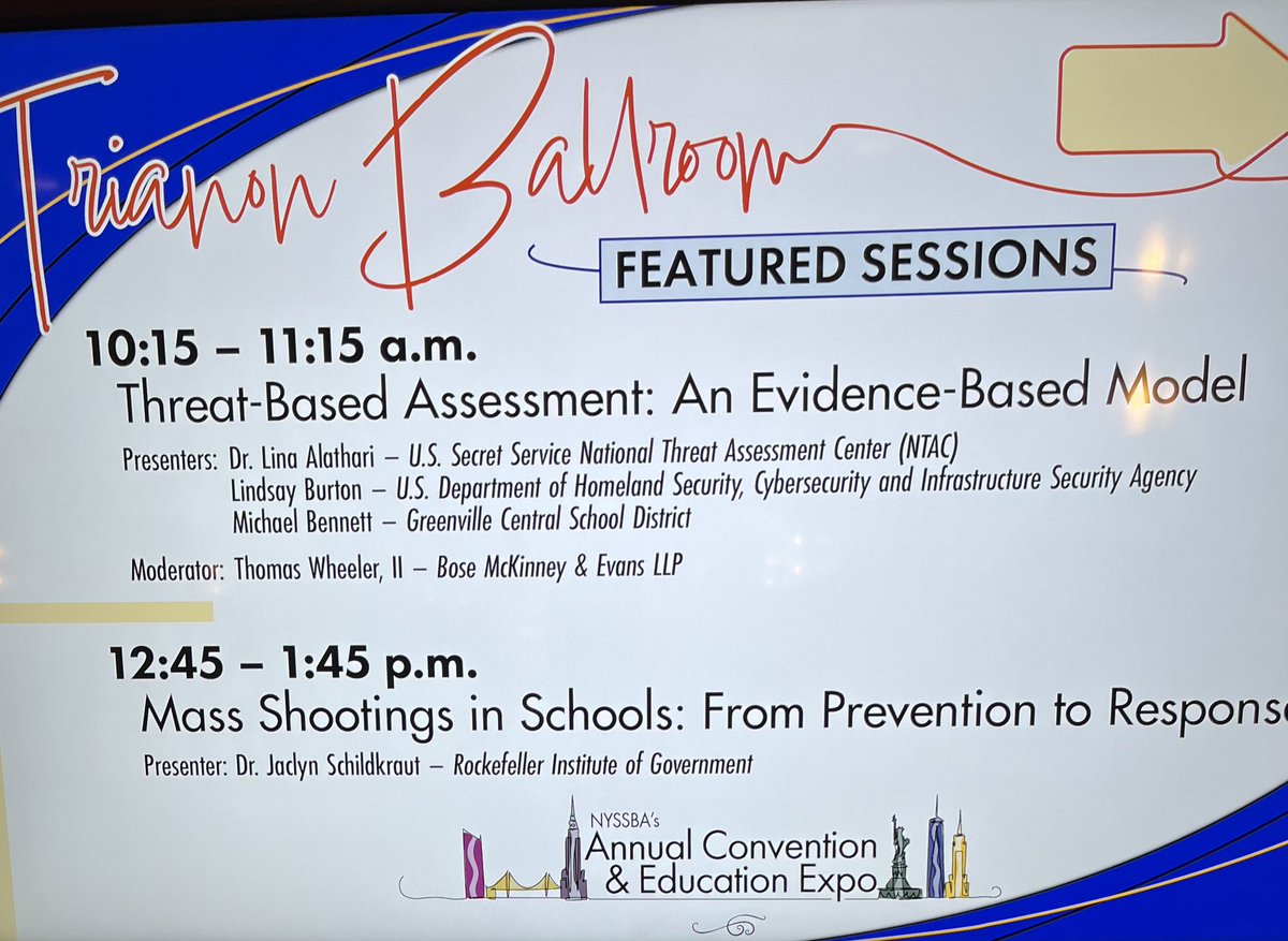 MikeBennett1759's tweet image. Thankful for the opportunity to be a part of this panel at #nyssba24.
A strong message about the importance of Threat Assessment in our schools @CISAgov @NYSEDNews @NASSP