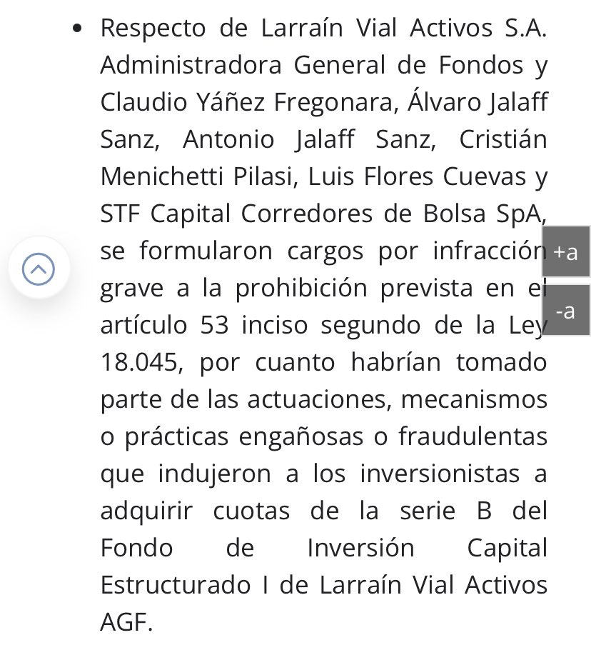 cgajardop's tweet photo. CMF realiza gravísima acusación en contra de Larrain Vial Activos SA : habrían tomado parte de actuaciones engañosas que condujeron a inversionistas a adquirir determinados activos, que eran conocidos como el “fondo corneta”. 👇🏽 https://t.co/jirCVfLLRi