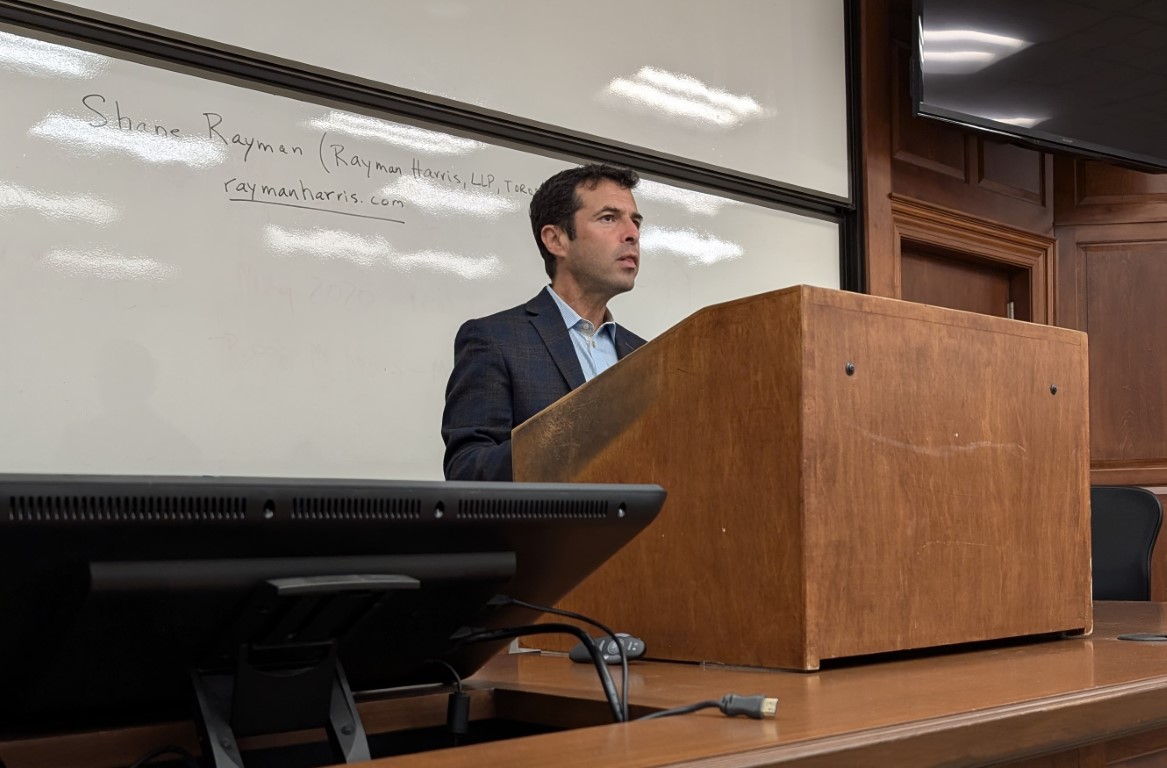 invcondemnation's tweet photo. Shane also spoke to our @WMLawSchool Eminent Domain &amp; Property Rights class about expropriation (eminent domain) and injurious affection (what US law calls 'damage' or sometimes inverse condemnation. He also dropped off some very cool @raymanharrisllp firm swag. https://t.co/5hceNGR1gN