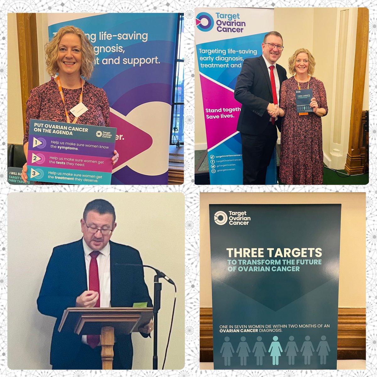 Ovarian_C_Girl's tweet photo. Today @TargetOvarian launched #ThreeTargets To Transform The Future of Ovarian Cancer in Parliament. Thanks @SharonHodgsonMP for hosting & to @GwynneMP Public Health & Prevention Minister for an inspirational & emotional speech #OvarianCancer #timeforchange
@TweetingCollins https://t.co/mgsbmkcfQG