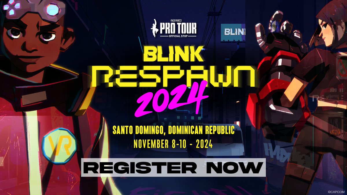 CapcomFighters's tweet photo. The final battle is about to begin at #BlinkRespawn2024! 
 
🎮 The winner will qualify for CAPCOM CUP 11 in Japan. 
 
Join us from November 8-10 in Santo Domingo, Dominican Republic. 
 
Who will rise to the top? 
 
#BlinkRespawn2024 #CPT2024
 
@blinkrespawn @blinkesports https://t.co/Tt8prdLRV0