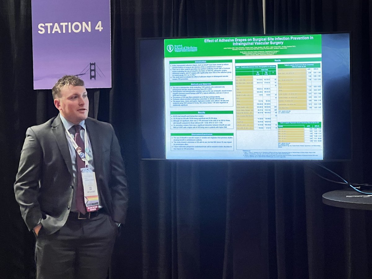 Randy Woods (@woodsrj_mt) on Twitter photo WSU BSOM Surgery <a href="/WSUBSOMSurgery/">WSU BSOM Surgery</a> One of our chiefs, Dr Justin Robbins <a href="/JstnRobbins/">Justin Robbins, MD</a> presents his work at #ACSCC2024 Vascular poster session on the effect of surgical drapes on postoperative complications. Excellent work Dr Robbins. WSU BSOM Surgery <a href="/WSUBSOMSurgery/">WSU BSOM Surgery</a> One of our chiefs, Dr Justin Robbins <a href="/JstnRobbins/">Justin Robbins, MD</a> presents his work at #ACSCC2024 Vascular poster session on the effect of surgical drapes on postoperative complications. Excellent work Dr Robbins.